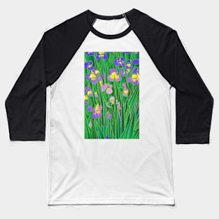 Field of Irises Baseball T-Shirt